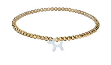 BARA BOHEME BALLOON DOG | OPAL CHARM AND 14K GOLD FILLED BEADS BRACELET