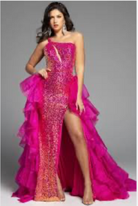 Jovani 37689A size 2 Iridescent Hot Pink